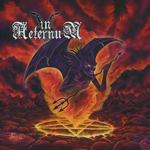 Red and orange album art featuring a winged demon over a pentagram.