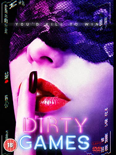 DVD cover: woman with lace mask, red lips, and neon title.