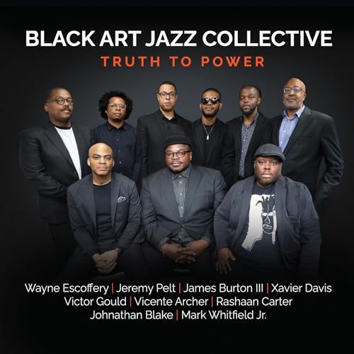 CD cover featuring a group portrait of nine Black musicians.