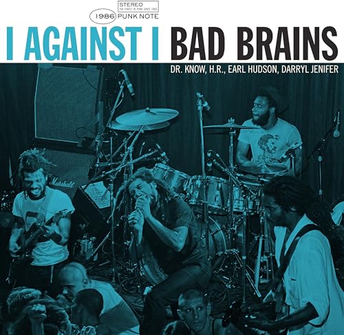 Bad Brains "I Against I" vinyl album cover with band performing live.