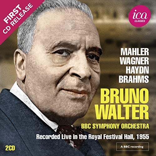 CD cover featuring a portrait of conductor Bruno Walter, composers listed.