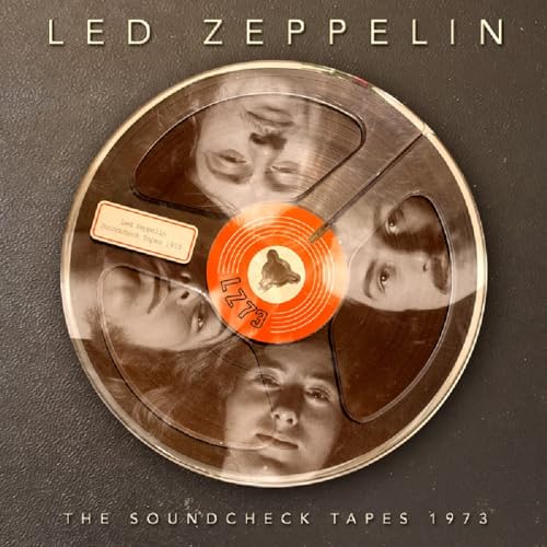 Led Zeppelin album cover: a reel-to-reel tape with band members’ faces.
