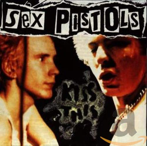 Sex Pistols album cover featuring three faces and torn lettering.