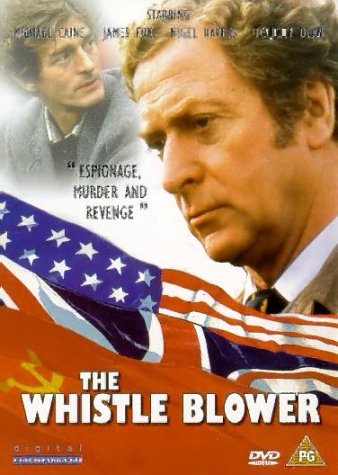 DVD cover for "The Whistle Blower" featuring Michael Caine and James Fox.