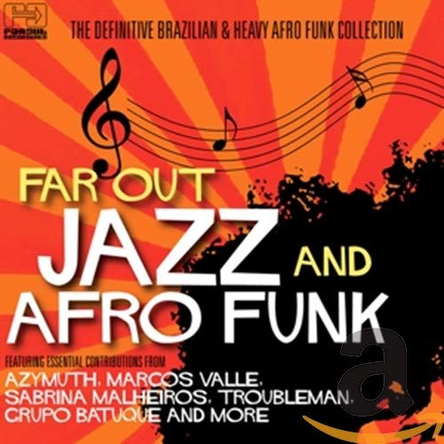 CD cover for “Far Out Jazz & Afro Funk” with musical notes and text.