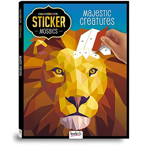 Book cover featuring a geometric lion made of colorful paper stickers.