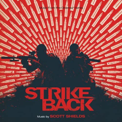 Strike Back" soundtrack CD cover with soldiers, guns, and bullet graphics.