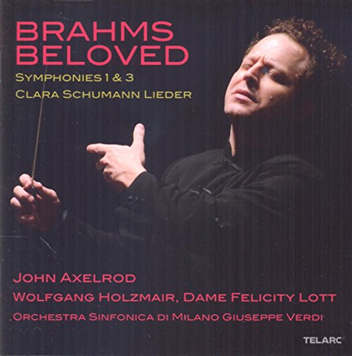 CD cover featuring conductor John Axelrod with text “Brahms Beloved”.