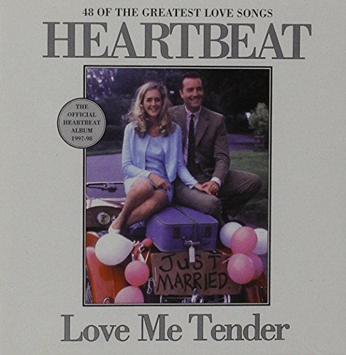 CD cover: couple with luggage and balloons, text “Heartbeat - Love Me Tender”.