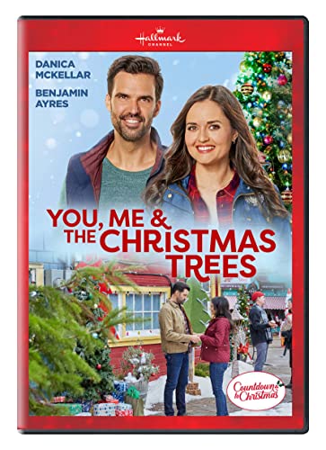 DVD cover for "You, Me & The Christmas Trees" featuring two actors.