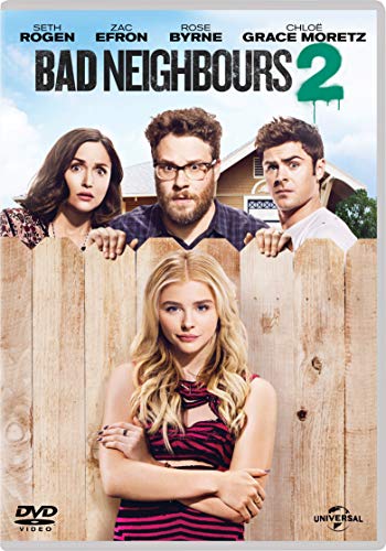 DVD case for "Bad Neighbours 2" with cover art featuring cast members.