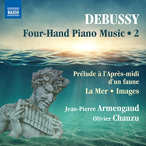 CD cover for Debussy’s Four-Hand Piano Music featuring underwater imagery.