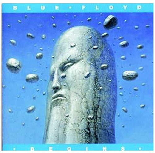 CD cover: stone head in blue, surrounded by floating rocks.