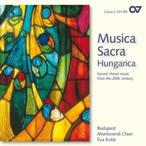 CD cover featuring stained glass with text: “Musica Sacra Hungarica”.
