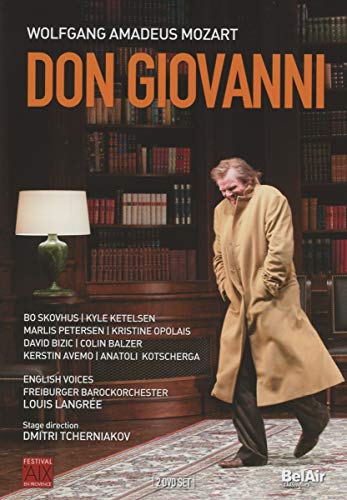 DVD cover for Mozart’s “Don Giovanni” featuring a man in a tan coat.
