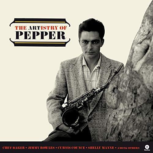 Art Pepper album cover: a man with a saxophone and a tree.