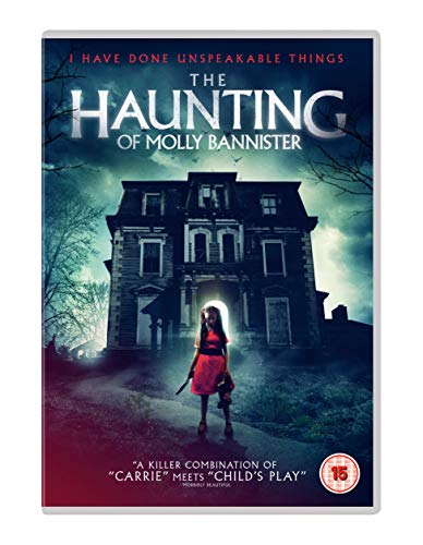 DVD cover for "The Haunting of Molly Bannister" featuring a house and girl.