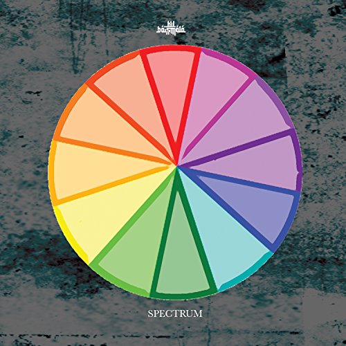 CD cover with a color wheel design on a textured gray background.