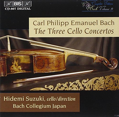 CD cover for C.P.E. Bach’s cello concertos, featuring a cello.