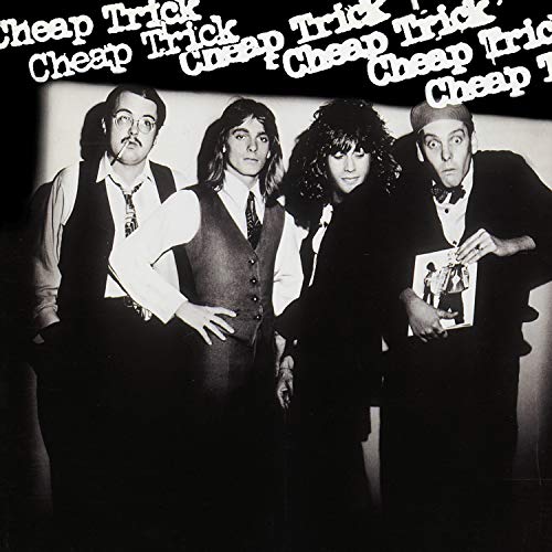 Black and white album cover featuring the four members of Cheap Trick.