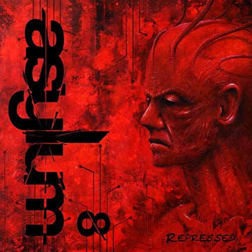 Red album cover featuring a distressed man’s face in profile and bold text.