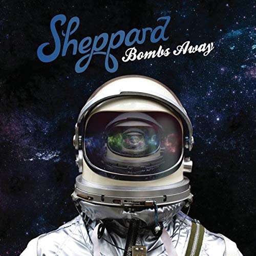 CD cover for Sheppard’s “Bombs Away” featuring a space helmet and nebula.