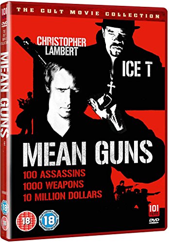“Mean Guns” DVD cover featuring Christopher Lambert and Ice-T with guns.