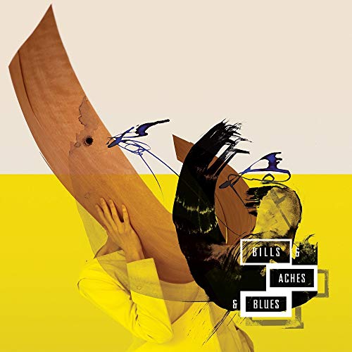 CD cover: abstract wood, hand, and blue shapes on yellow background.