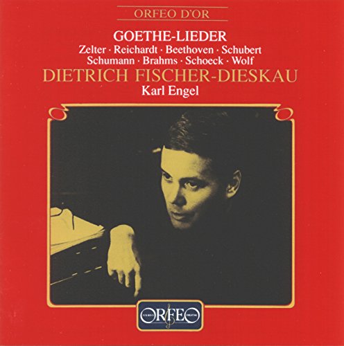 CD cover: Dietrich Fischer-Dieskau portrait with piano, red background.