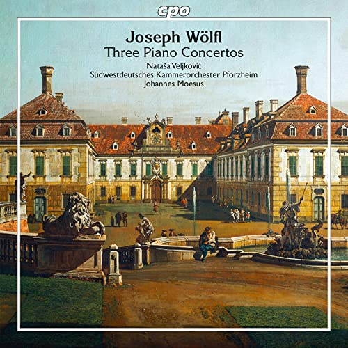 CD cover: Baroque palace painting with text naming Joseph Wölfl’s concertos.