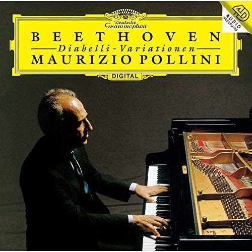 CD cover featuring pianist Maurizio Pollini and Beethoven’s Diabelli-Variations.