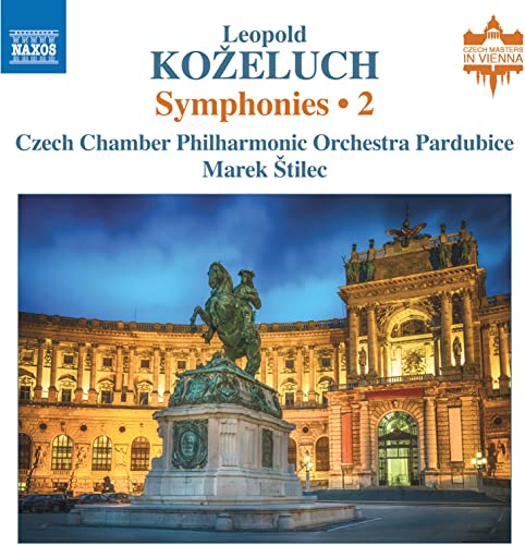 CD cover for Kozeluch’s Symphonies, Vol. 2, featuring a statue and building.