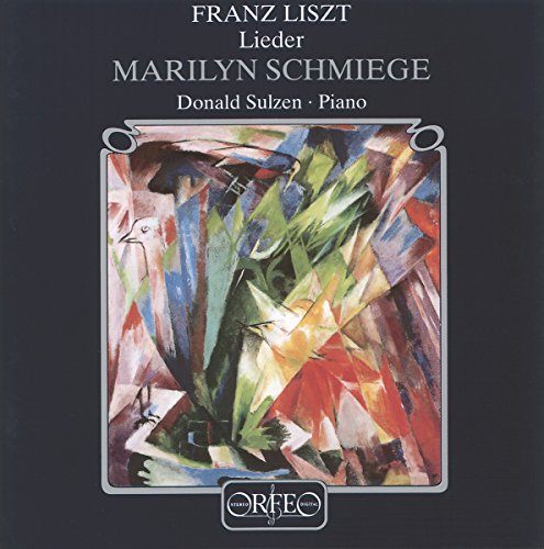 CD cover for Liszt's Lieder, featuring abstract, colorful bird imagery.