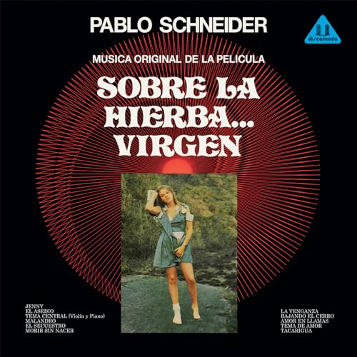 Vinyl record cover: Pablo Schneider's "Sobre La Hierba Virgen" with a woman's image.