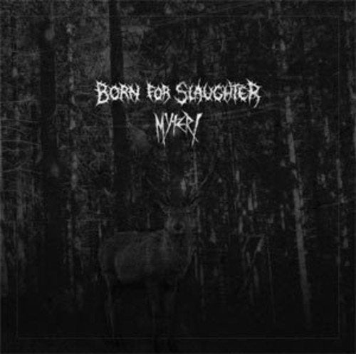 Black and white album cover featuring a deer in a dark forest.