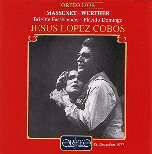 CD cover for Massenet’s Werther, featuring two figures in embrace.