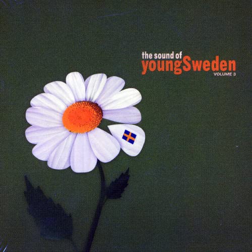 CD cover with a white daisy and Swedish flag on dark green.