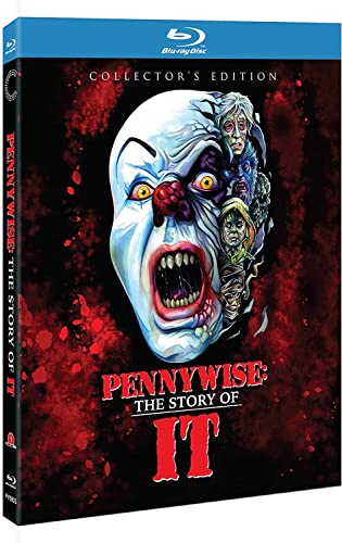 Pennywise: The Story of It" Blu-ray case featuring a frightening clown image.