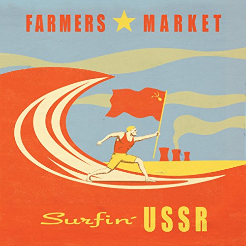 CD cover: a surfer with a red flag, Soviet-style art.