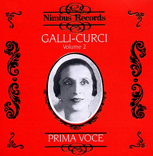 Red album cover with black-and-white portrait of a woman, Galli-Curci Volume 2.