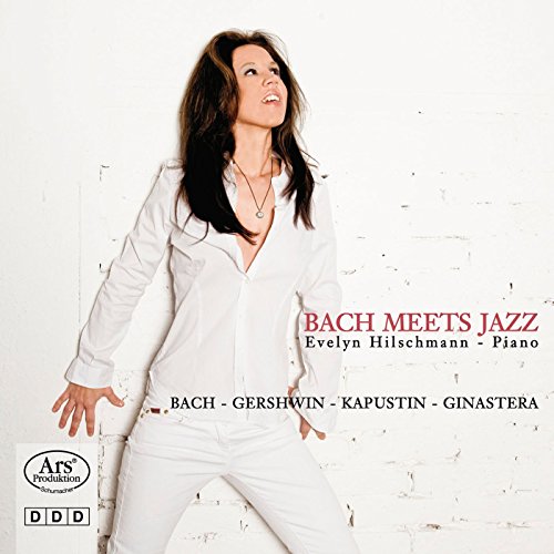 CD cover featuring pianist Evelyn Hilschmann in white clothing.