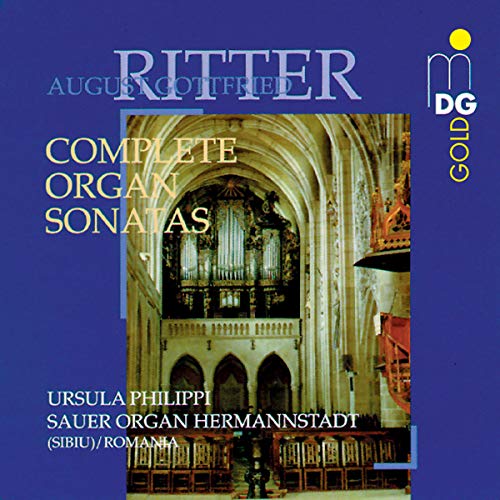 CD cover for Ritter's organ sonatas, featuring a church interior.