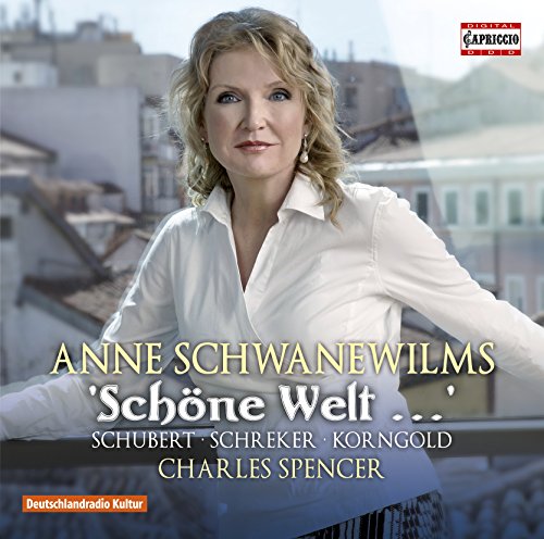 CD cover featuring Anne Schwanewilms, a singer, with city background.