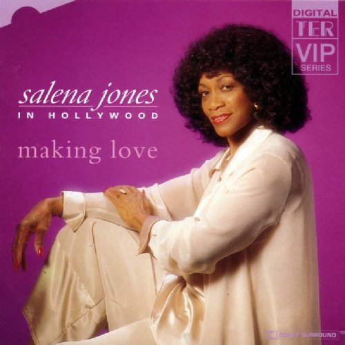 Salena Jones album cover, purple background, woman with afro hairstyle.