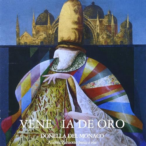CD cover: man in Venetian costume with Venice cityscape background.