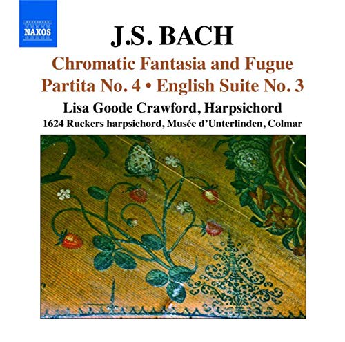 CD cover for J.S. Bach’s Chromatic Fantasia featuring floral harpsichord detail.