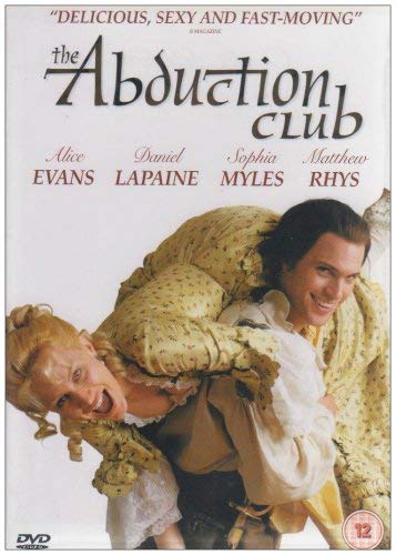 A man in period clothing carries a woman over his shoulder on a DVD cover.