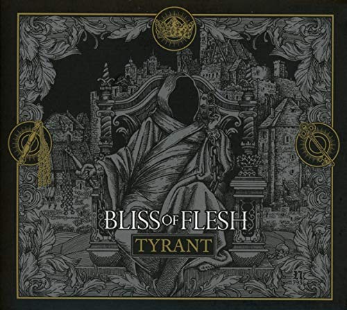 Black and white album cover depicting a hooded figure on a throne.