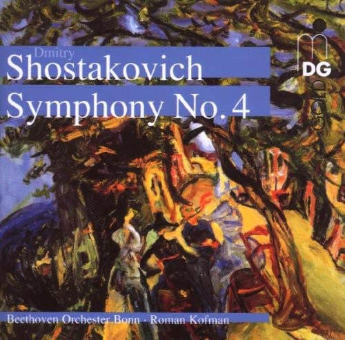 CD cover for Shostakovich’s Symphony No. 4, with abstract painting.