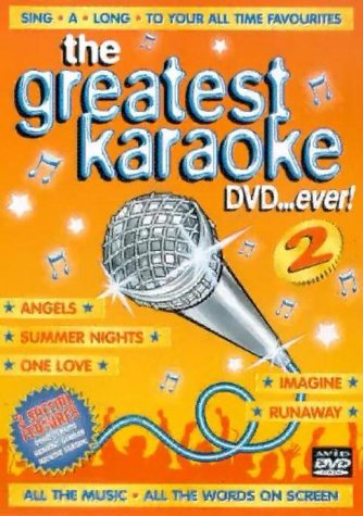 DVD cover with a silver microphone and song titles in orange.